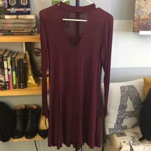 EXPRESS Key Hole Burgundy Dress